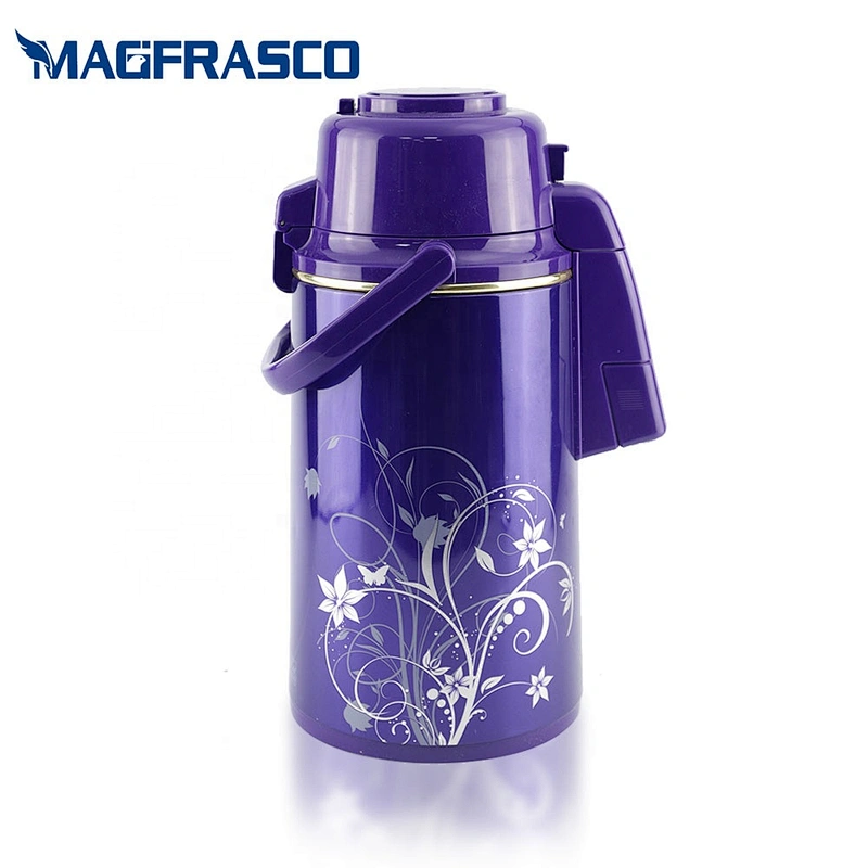 3L Home Glass Liner Refill Inside Blue Decoration Metal Pump Water Coffee Thermos AirPot Vacuum Flask