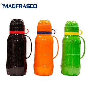 1L 1.8L Custom Orange Glass Inner Plastic Travel Coffee Tea Water Thermos Vacuum Flask