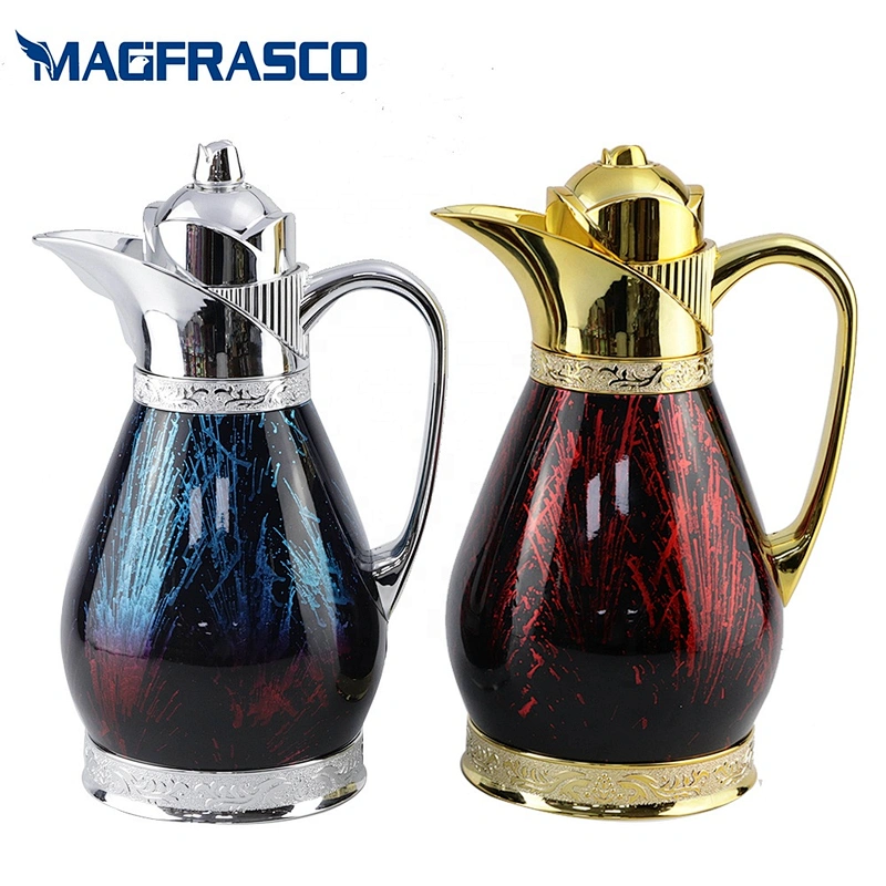 Factory China High End Non Stick  Personalized Arabic Yemen Saudi Copper Brass Thermos Tea Coffee Pot with Glass Liner