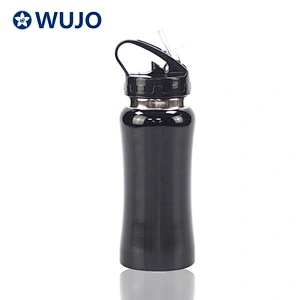 WUJO single wall stainless steel silver custom water bottles sport