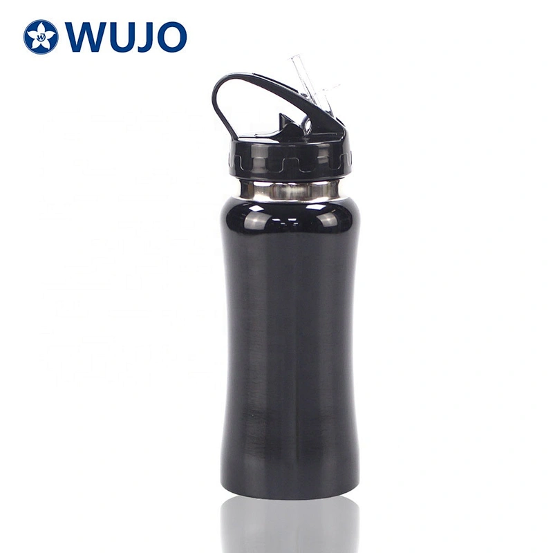 WUJO single wall stainless steel silver custom water bottles sport