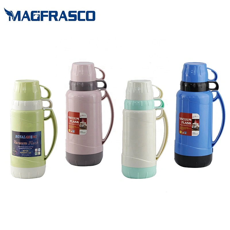 1L 1.8L Custom Printing Glass Liner Inner Outdoor Camping Sports  Travel Plastic Vacuum Thermos Flask