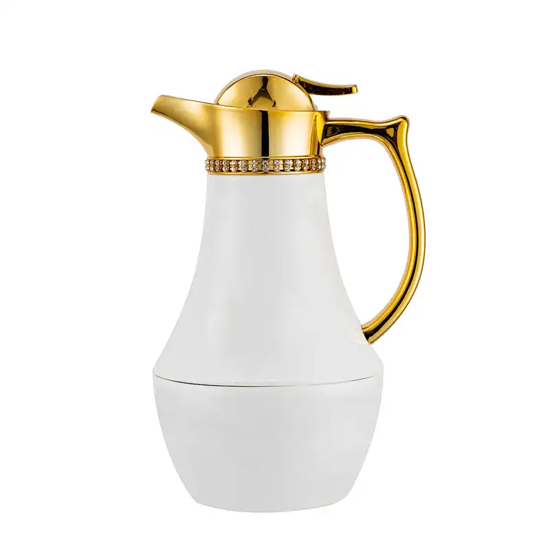 1L Luxury Thermal Insulation Antique Brass Copper Hot Cold Yemen Arabic Turkish Coffee Pot