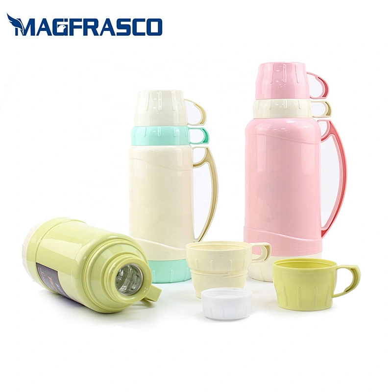 1L 1.8L Custom Printing Glass Liner Inner Outdoor Camping Sports  Travel Plastic Vacuum Thermos Flask