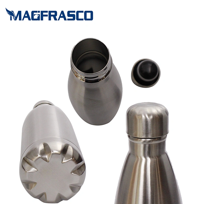 OEM Custom Logo Printing Cola Shaped Vacuum Double Wall  Stainless Steel Water Bottle Factory