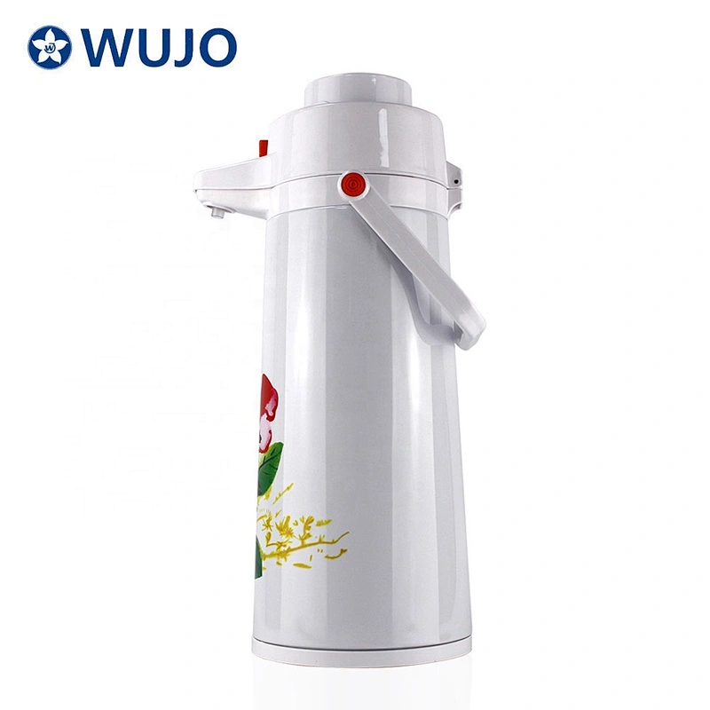 1.9L China Supplier trendy patterned vacuum flask glass inner thermal coffee tea pump air pot flask
