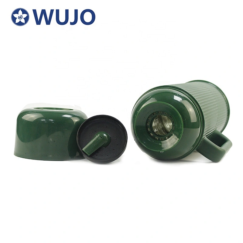 WUJO plastic body outdoor sports hot cold travel thermos bottle refill glass vacuum flask