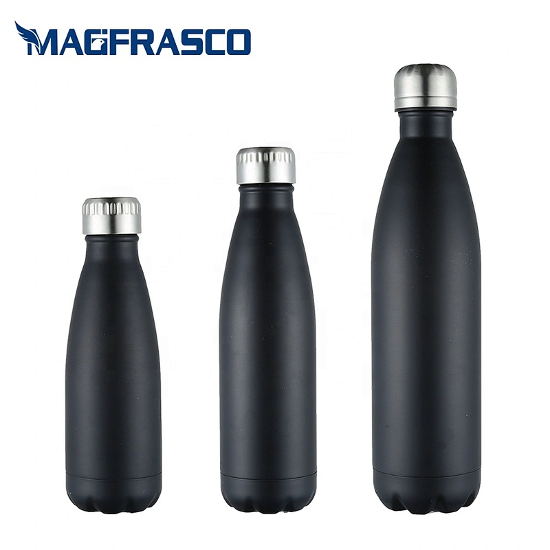 Cola shape vacuum insulated single wall stainless steel water bottle