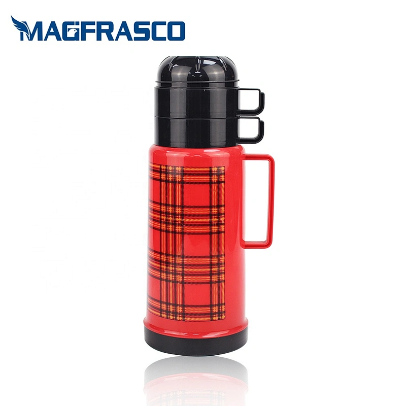 Leak proof african hot selling 1L 1.8L plastic tea thermos vacuum thermal flask with glass liner