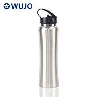 WUJO single wall stainless steel silver custom water bottles sport