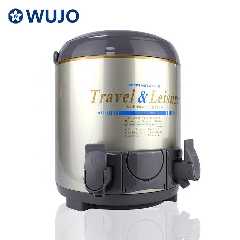 WUJO 13L 11L 9.5L 7.5L 5.5L double wall travel water cooler stainless steel  hot cold custom water jug