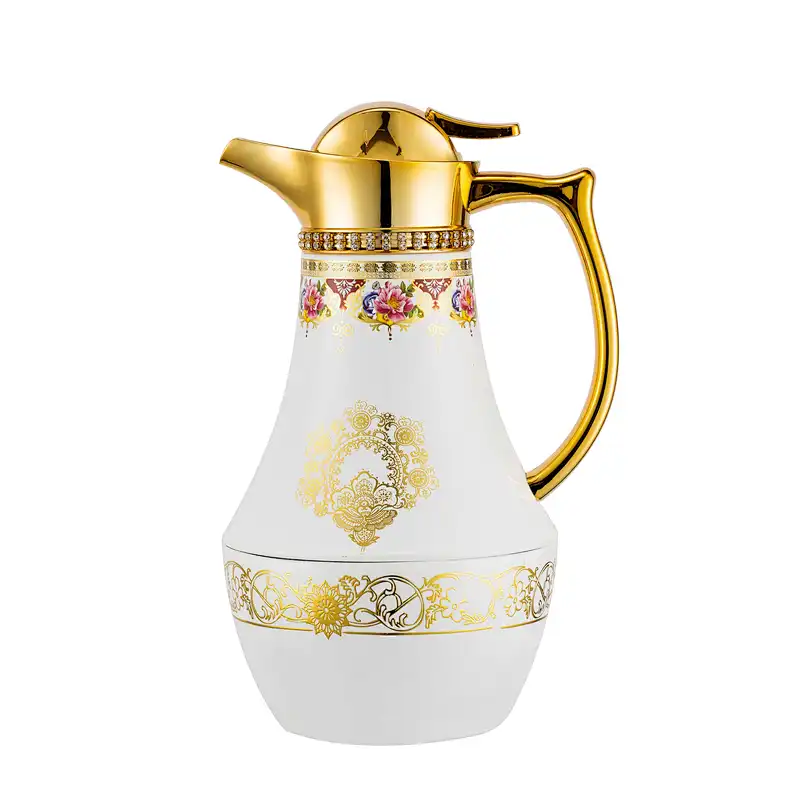 1L Luxury Thermal Insulation Antique Brass Copper Hot Cold Yemen Arabic Turkish Coffee Pot