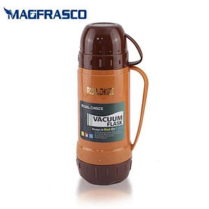China Factory African Two Cups Plastic Coffee Thermos Vacuum Flask Travel Pot with Glass Inner