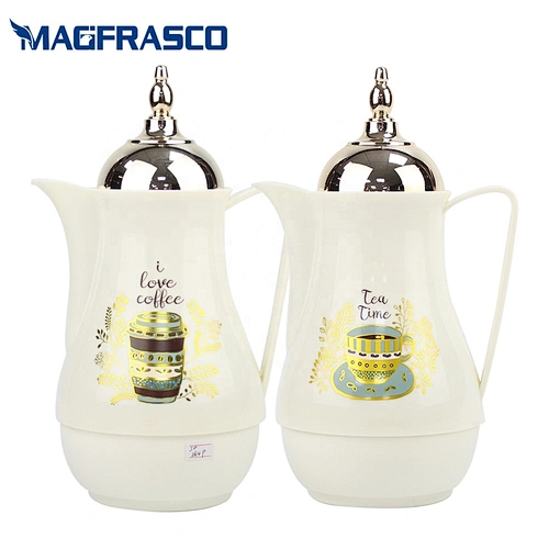 wholesale manufacturer logo printing coffee set bpa free glass liner insulated vacuum plastic arabic thermo