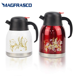 1.2L 1.5L 2.0L Restaurant Hotel Airline Double Wall Stainless Steel Thermos Saudi Vacuum Arabic Coffee Pot