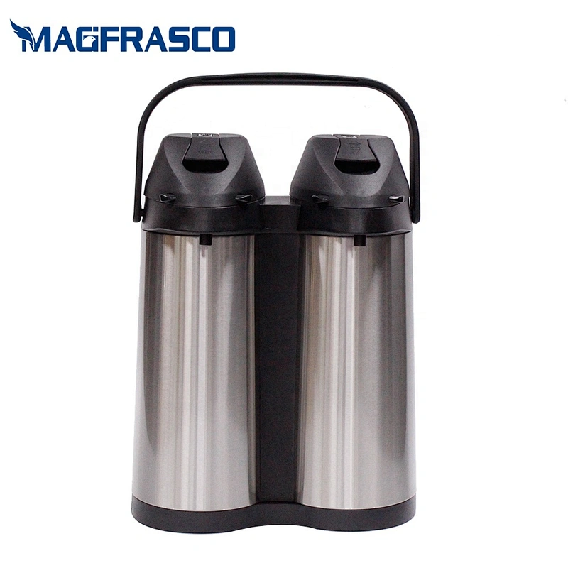 hot water double head container stainless steel glass refill  tea coffee airpot pump flask