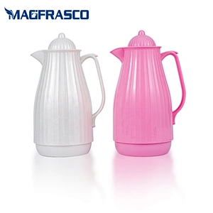 FDA SGS 0.5L 1L Belly Small  Yemen  Arabic Thermos BPA Free Plastic Vacuum Flask  with Glass Refill