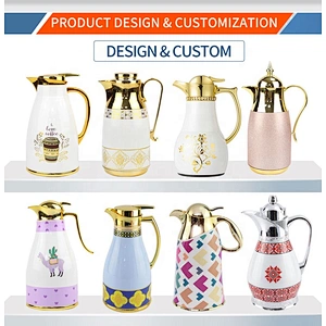 0.6L 1L 1.3L 1.6L deluxe luxury thermal thermos arabic vacuum coffee pot with glass liner