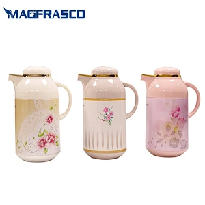 1L 1.9L Custom Printing Percolator Metal Insulation Vacuum Thermal Tea Small Coffee Pots with Glass Liner