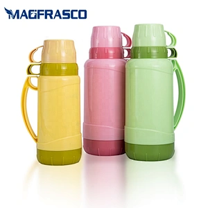 1L 1.8L Custom Printing Glass Liner Inner Outdoor Camping Sports  Travel Plastic Vacuum Thermos Flask