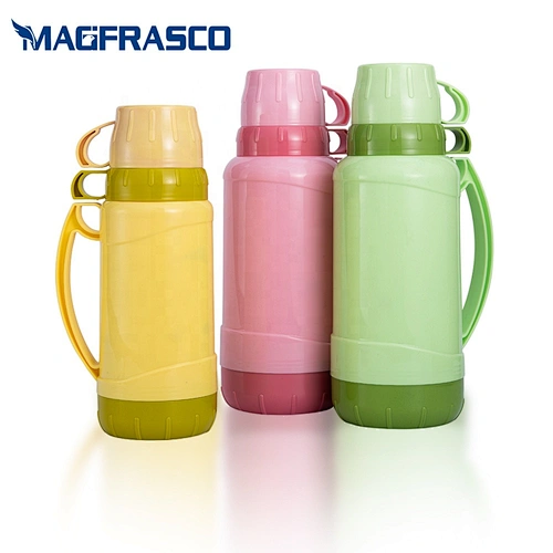 1L 1.8L Custom Printing Glass Liner Inner Outdoor Camping Sports  Travel Plastic Vacuum Thermos Flask
