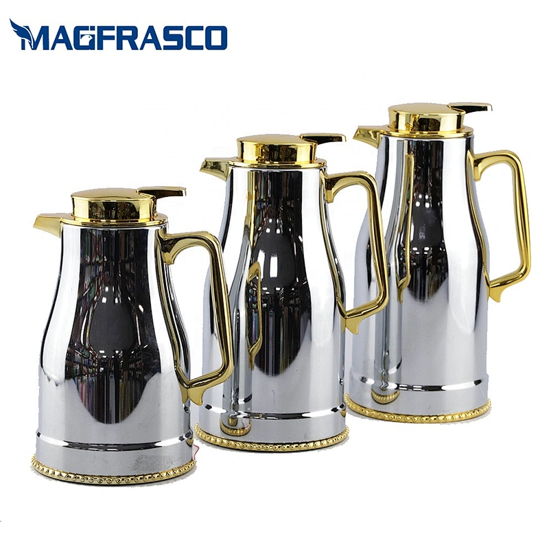 0.6L 1L 1.3L 1.6L deluxe luxury thermal thermos arabic vacuum coffee pot with glass liner
