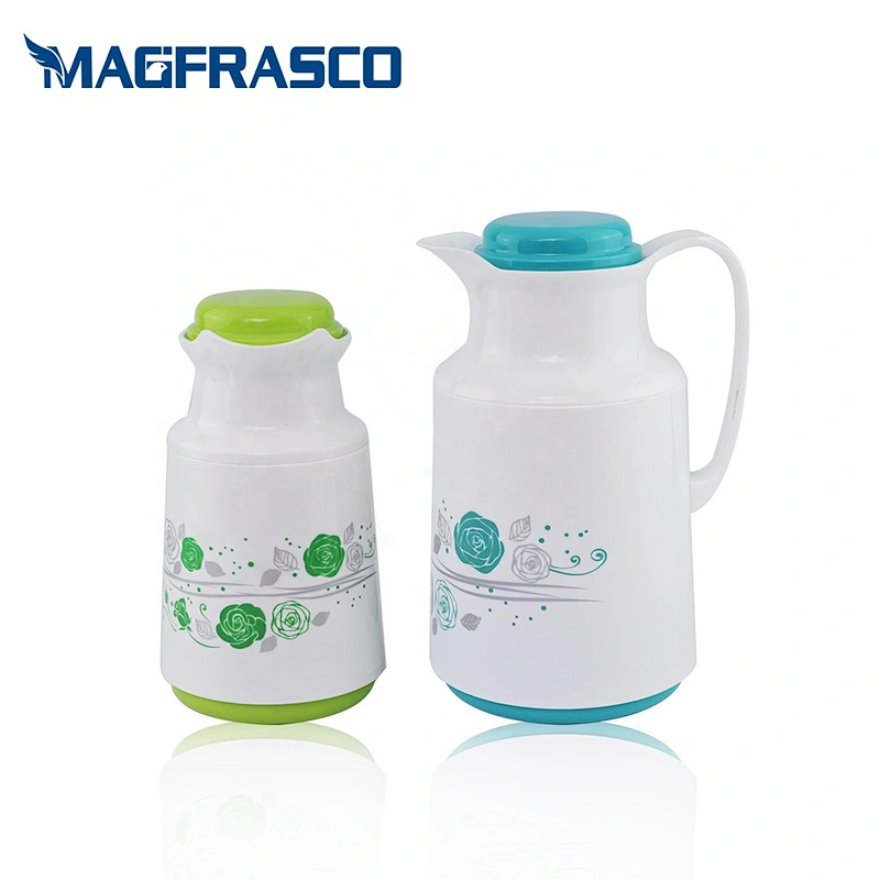 wholesale factory 0.5L 1L glass liner inner plastic body hot cold water flask vacuum thermo jug