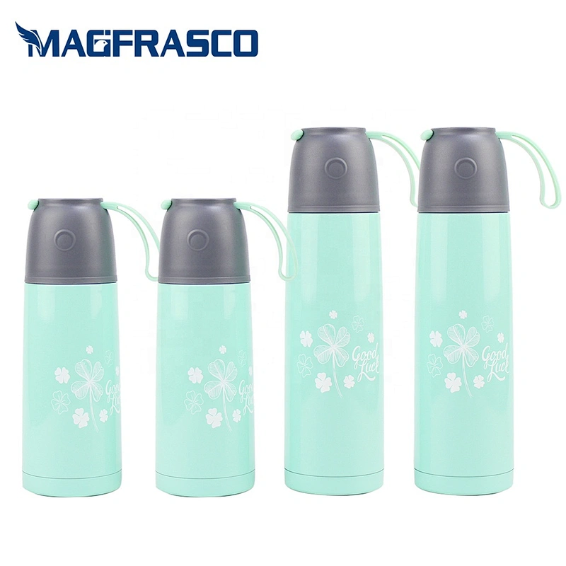 Factory 350ml 500ml  Eco Friendly Vacuum Insulated Stainless Steel Water Bottle with Silicon Rubber