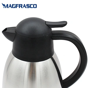 Factory Double Wall Stainless Steel Silver Hotel  Pour Over Dallah Thermal Vacuum Tea Coffee Pot Arabic