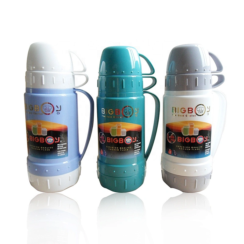 China custom wholesale termos thermal insulation glass liner teapot patterned plastic vacuum flask with butterfly design