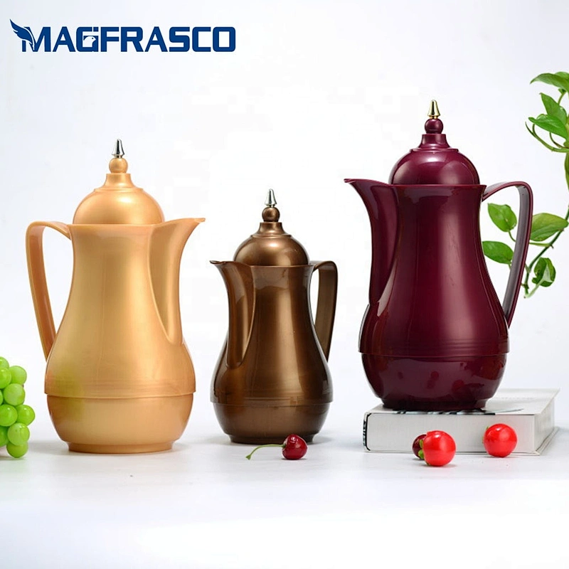 Wholesale small saudi arabic vacuum insulated thermal coffee  plastic tea thermos with glass liner inside