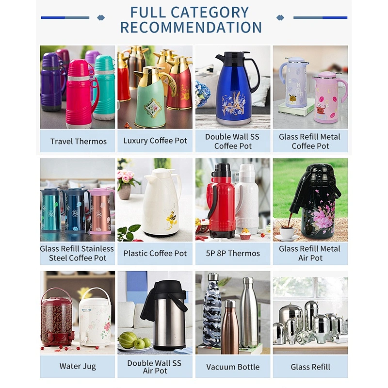 Manufacturer new design thermos thermal water coffee vacuum plastic flasks with glass liner