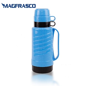 Factory 1L 1.8L Keep Hot 24H Insulated Blue Plastic Travel Thermos Vacuum Flask Outdoor