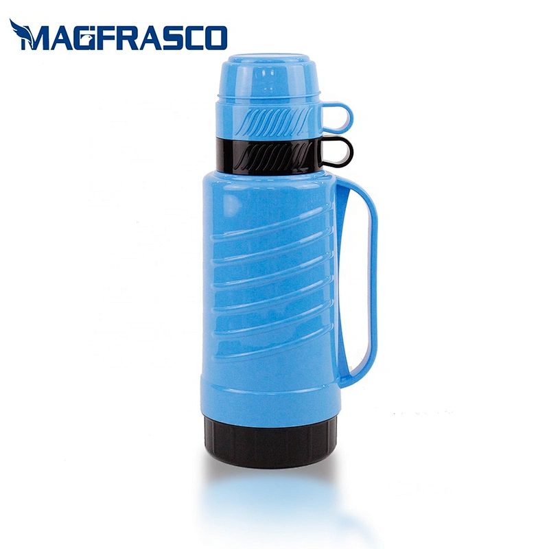 Factory 1L 1.8L Keep Hot 24H Insulated Blue Plastic Travel Thermos Vacuum Flask Outdoor