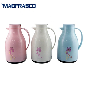 WUJO 0.5L 1L 2L glass liner thermos vacuum jug plastic coffee pot leak-proof vacuum flask