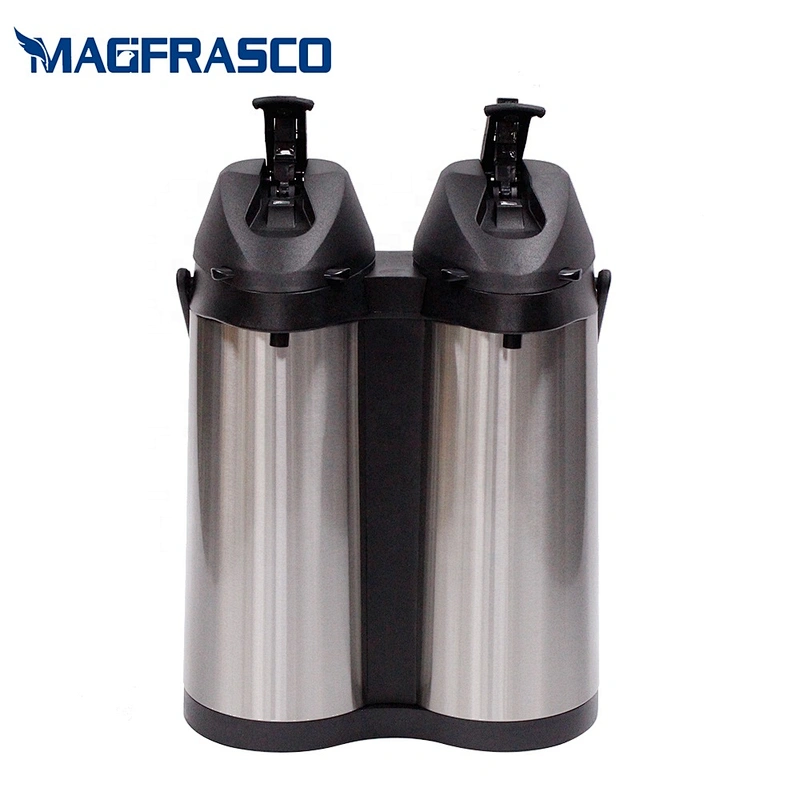 hot water double head container stainless steel glass refill  tea coffee airpot pump flask