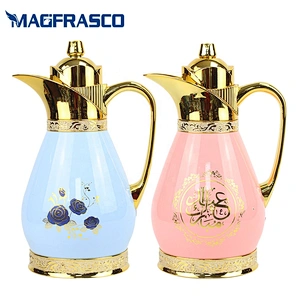 Factory China High End Non Stick  Personalized Arabic Yemen Saudi Copper Brass Thermos Tea Coffee Pot with Glass Liner