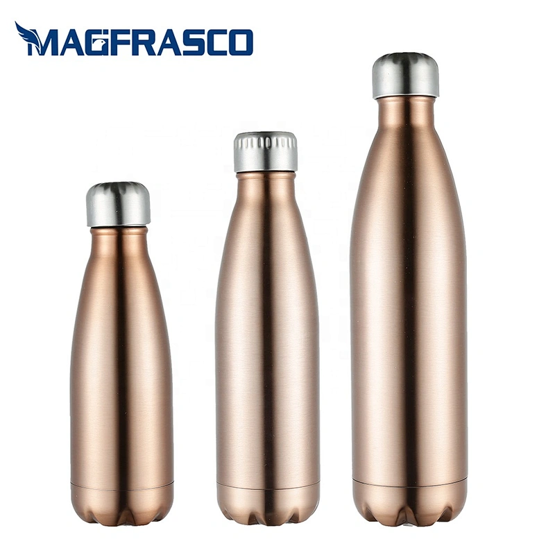 Cola shape vacuum insulated single wall stainless steel water bottle