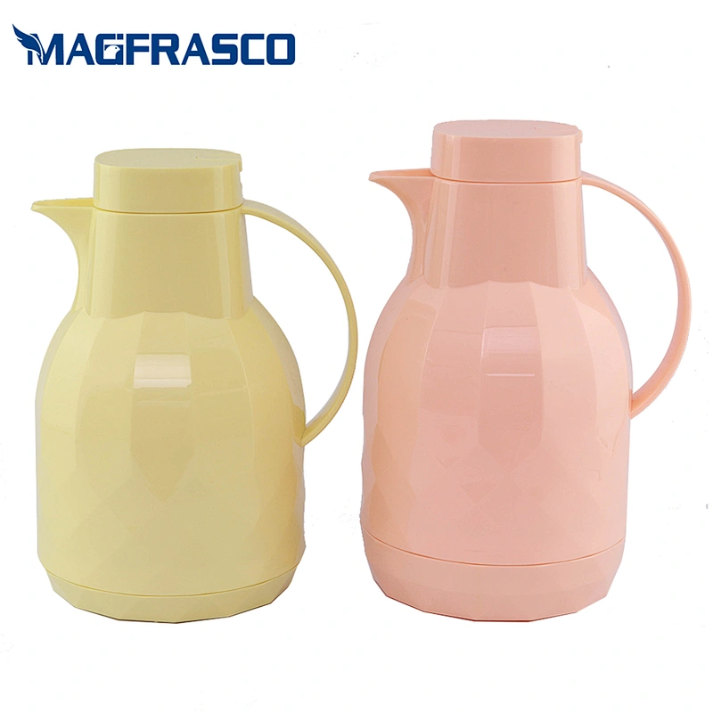 FDA 1L 1.5L 2L Hot Cold Thermal Vacuum Plastic Yemen Coffee Pots with Glass Refill Inner