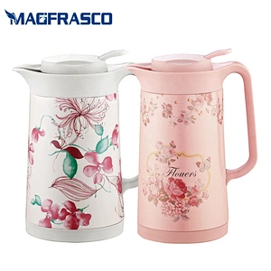 Manufacturer Cold Hot Coffee Pot Metal Vacuum Jug  Water Tea Thermos Flask with Glass Refill