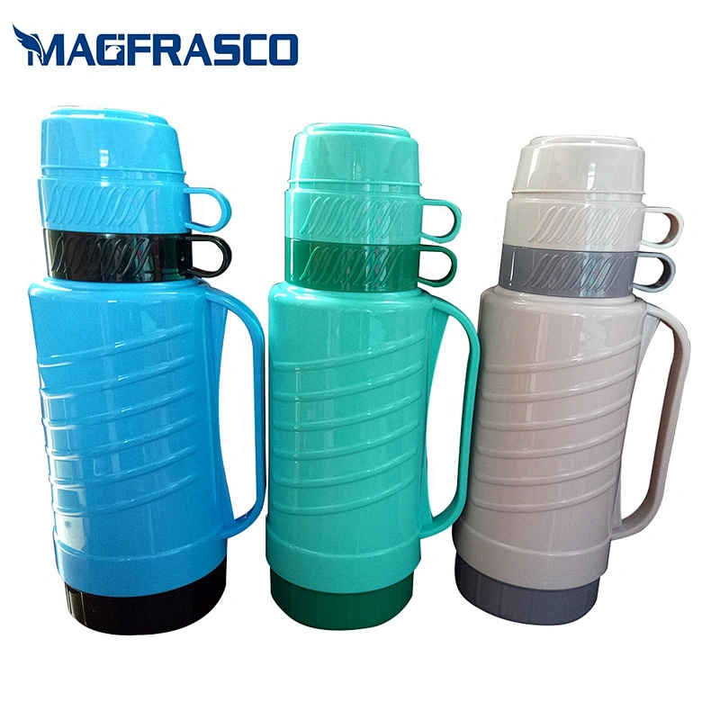 Factory 1L 1.8L Keep Hot 24H Insulated Blue Plastic Travel Thermos Vacuum Flask Outdoor