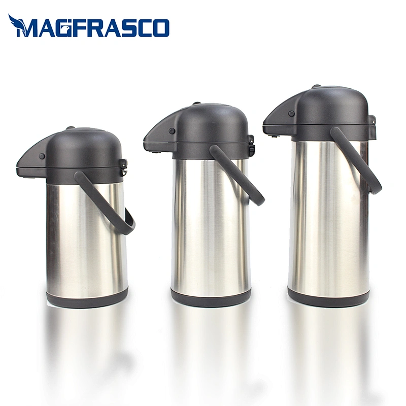 Factory Big Capacity Chile Brazil Pump Dispenser Stainless Steel Double Insulated Air Pressure Coffee Pot