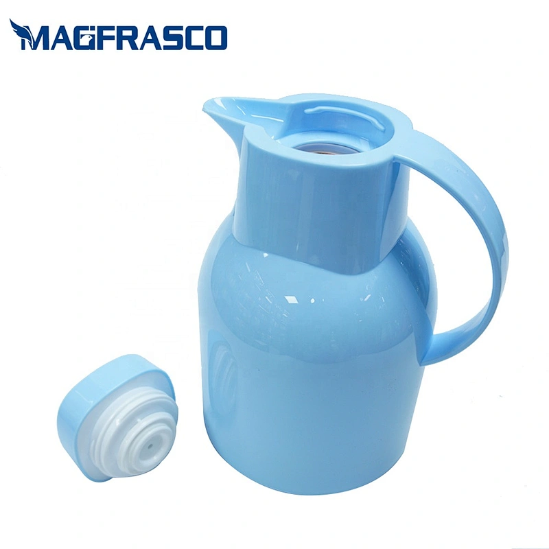 Manufacturer Household White Plastic Glass Refill Vacuum Insulation Thermos Coffee Pot with Decoration