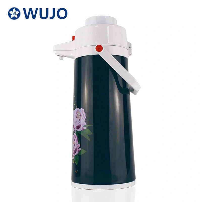 1.9L China Supplier trendy patterned vacuum flask glass inner thermal coffee tea pump air pot flask