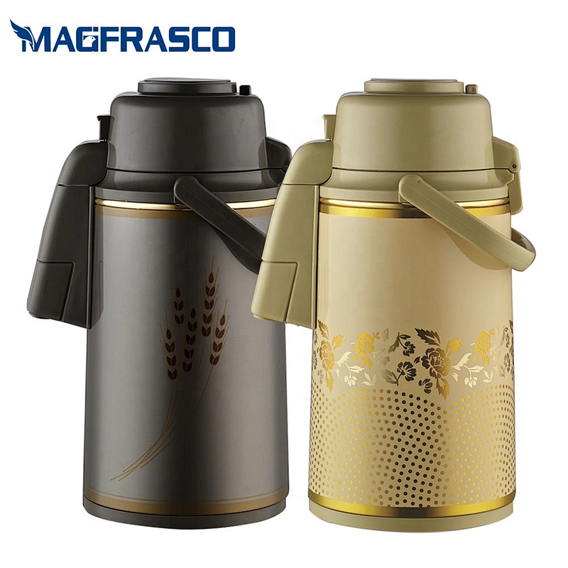 3L Home Glass Liner Refill Inside Blue Decoration Metal Pump Water Coffee Thermos AirPot Vacuum Flask