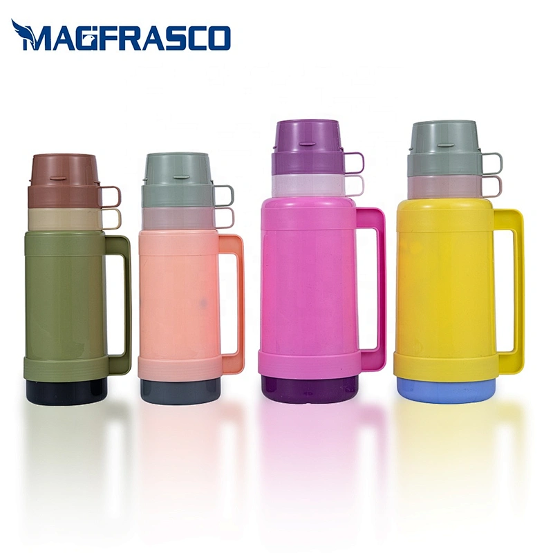 Leak proof african hot selling 1L 1.8L plastic tea thermos vacuum thermal flask with glass liner