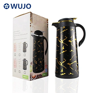 NEW black gold 1Liter arabic tea coffee thermos vacuum flask glass inner
