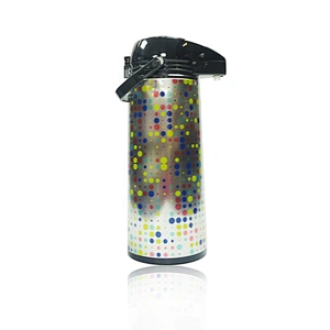 WUJO  3L glass refill  stainless steel hot cold coffee water air pump pot  thermos flask manufacturing