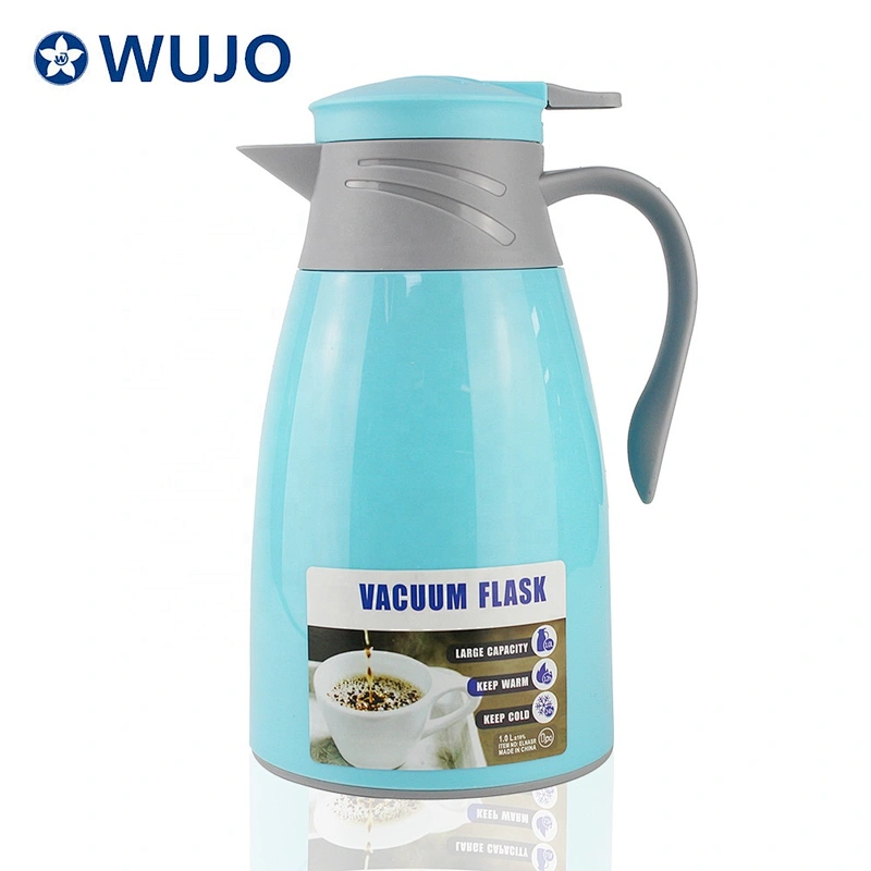 Best selling 1 liter purple glass liner hot drink tea water plastic thermos arabic coffee flask