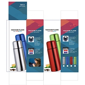 Factory 350ml 500ml  Eco Friendly Vacuum Insulated Stainless Steel Water Bottle with Silicon Rubber
